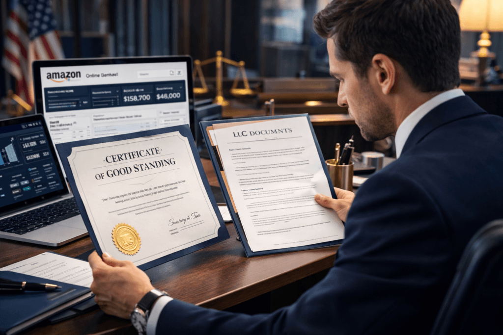 Certificate of Good Standing para banco y Amazon USA